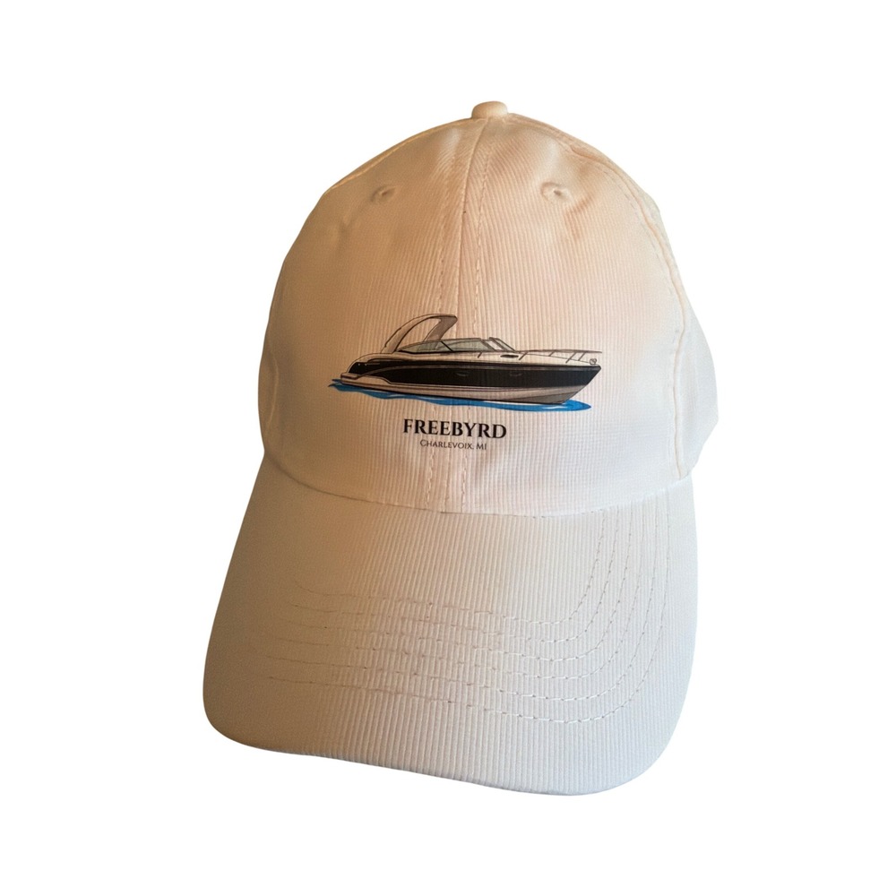 White Freebyrd Charlevoix MI Yacht Boat Performance Hat Cap X210P